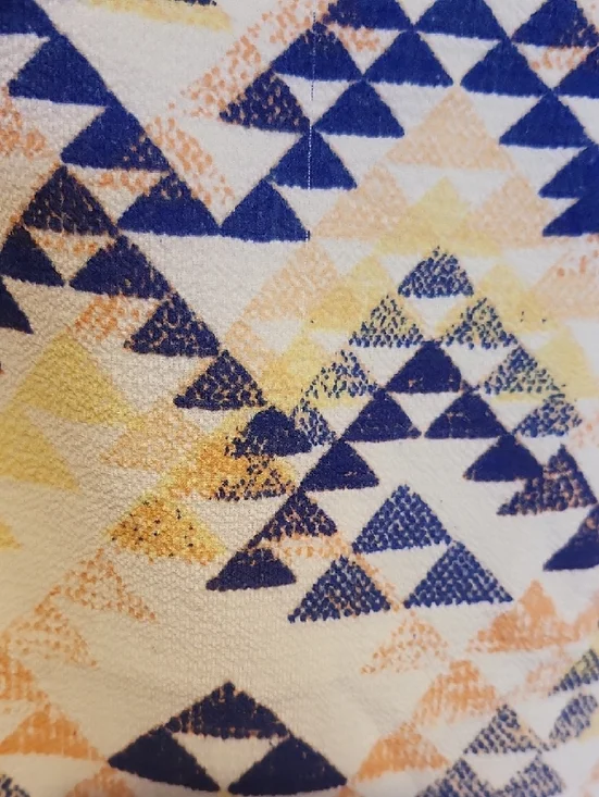 Banana Republic Blue and White Geometric Print Cami with Yellow Accents - Picture 4 of 5